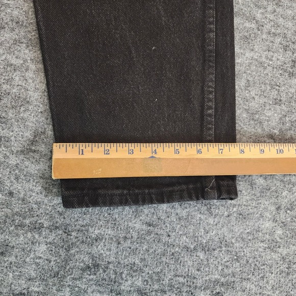 Vintage Wrangler Jeans Mens 34x31 Black Denim Straight Rugged Wear Work Made USA - Picture 12 of 13